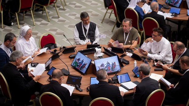 Participants of the 16th General Assembly of the Synod of Bishops gather in the Paul VI hall