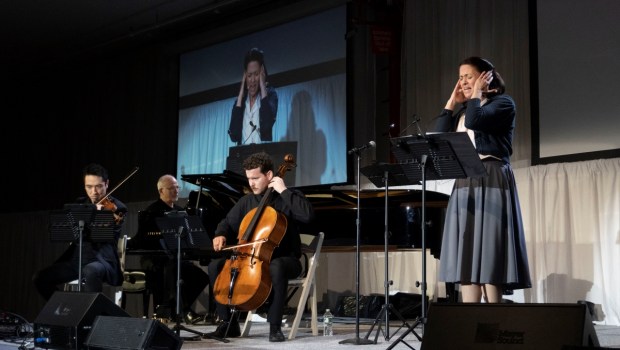 A performance of "Etty Hillesum: The Thinking Heart of the Barracks."