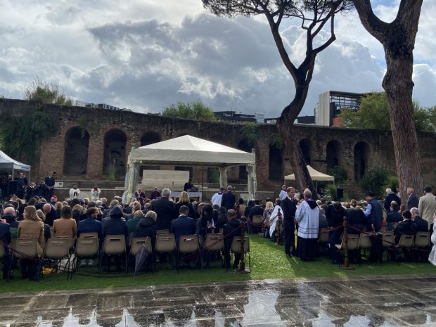 Pope Francis at the Rome War Cemetery for a mass to celebrate All Souls Day