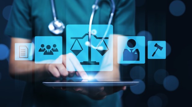 Law and healthcare illustration