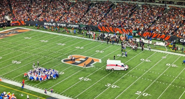 Damar Hamlin suffered cardiac arrest during an NFL game on January 2, 2023