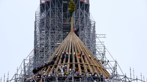 Notre Dame of Paris, the wooden framework for the ceiling of the choir