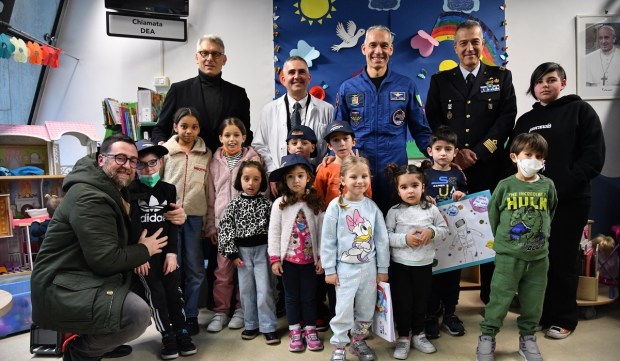 Colonel Walter Villadei Visiting Bambino Gesu after mission