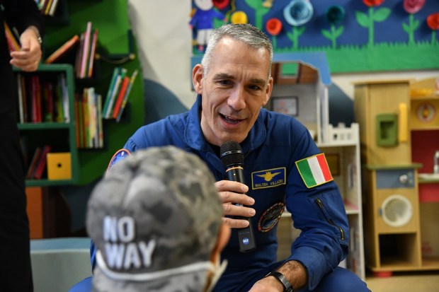 Colonel Walter Villadei Visiting Bambino Gesu after mission
