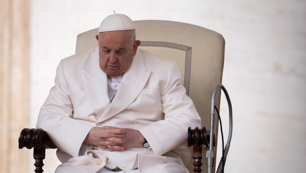 Pope Francis during his weekly general audience at St. Peter's Square at the Vatican on March 13, 2024