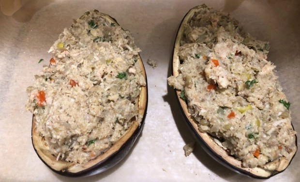 Eggplant with tuna filling