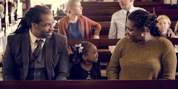 Family at church together