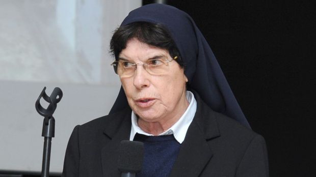 Photo of Sister Emma Zordan who runs a writing workshop at Rebibbia prison in Rome.