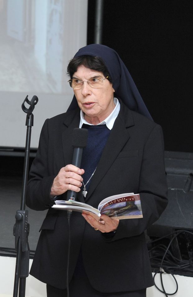 Photo of Sister Emma Zordan who runs a writing workshop at Rebibbia prison in Rome.