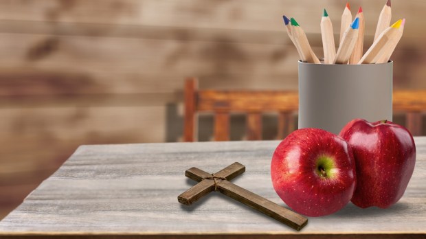 Catholic School Teacher desk