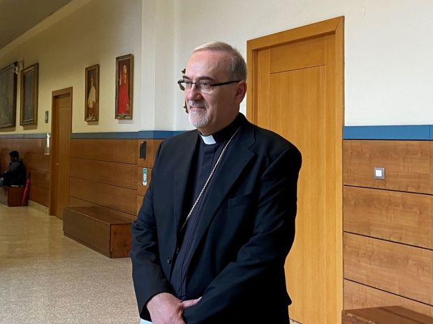 Cardinal Pierbattista Pizzaballa, Latin Patriarch of Jerusalem at the Pontifical Lateran University in Rome on May 2, 2024.