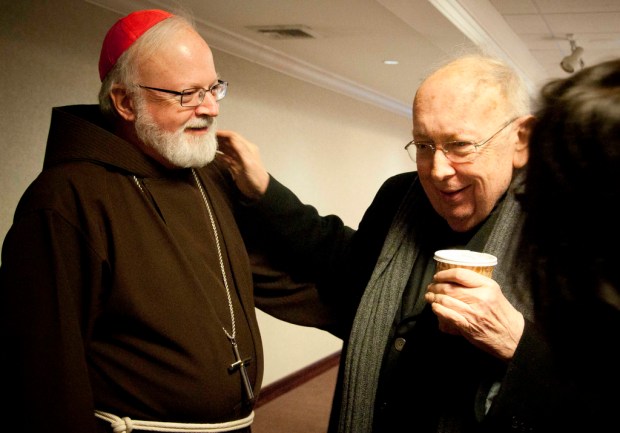 Cardinal O'Malley with close friend the late Msgr. Lorenzo Albacete at the 2011 New York Encounter