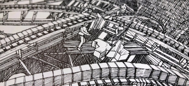Detail of an illustration from the book "Cathedral" by David Macaulay