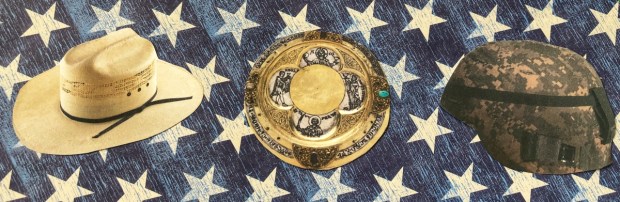 Heart of a Shepherd - Cowboy Hat and Soldier Helmet