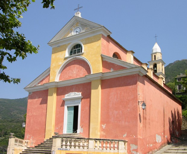 The restored Santa Ghjulia Church in Nonza, Corsica