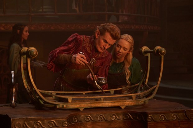 Charles Edwards as Celebrimdor and Amelia Kenworthy as Mirdania in "Rings of Power" season two