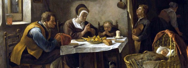 "Prayer Before the Meal" by Jan Steen, Leiden Collection - Detail