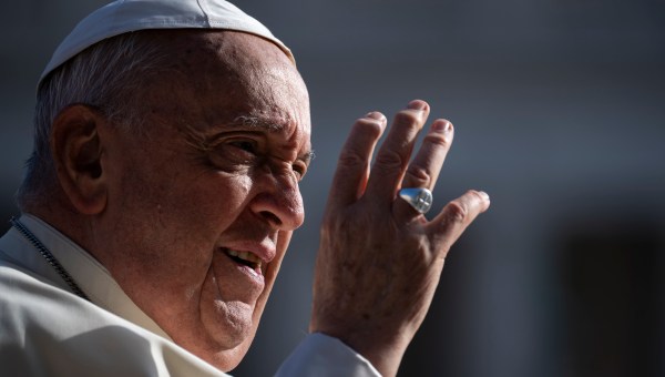 Pope Francis during his weekly general audience in St. Peter's square at the Vatican on August 28, 2024.