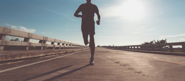 Lonely runner in training